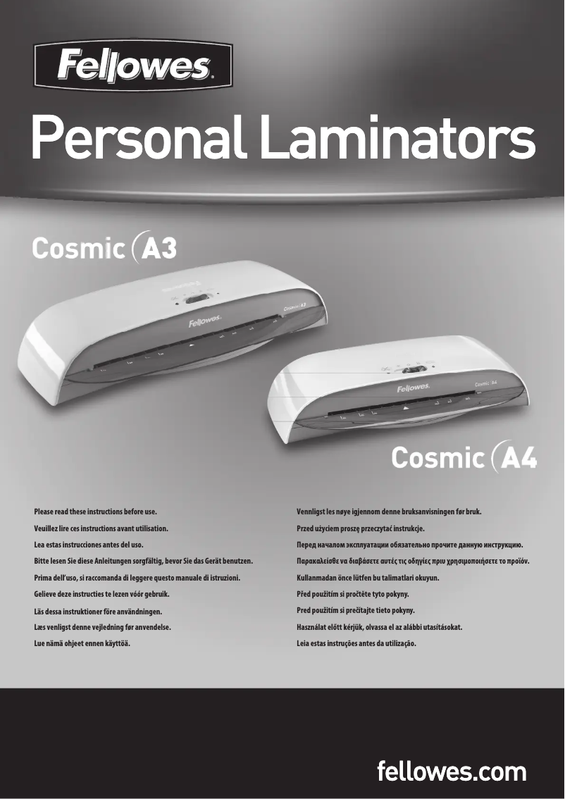 Page 1 de la notice Manuel utilisateur Fellowes Cosmic A4