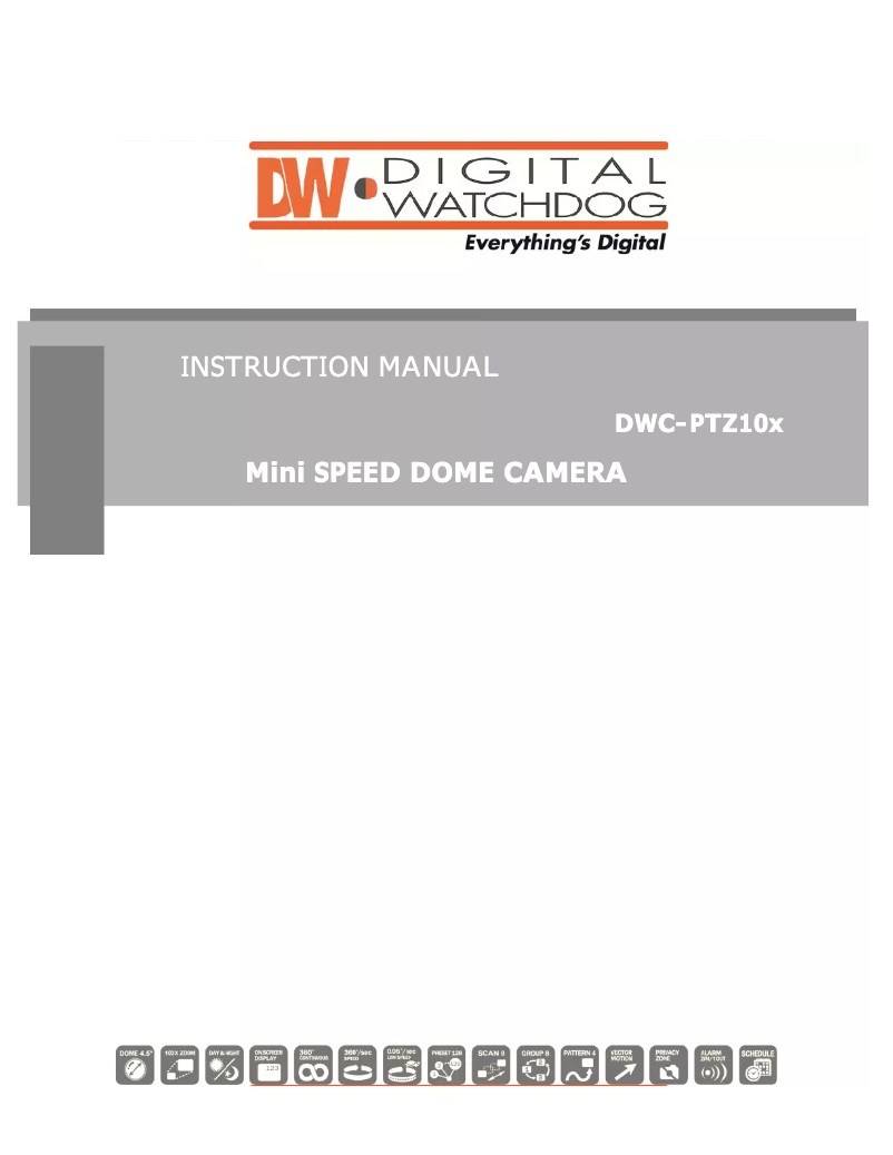 Page n°1 - Manuel utilisateur Digital Watchdog DWC-PTZ10X
