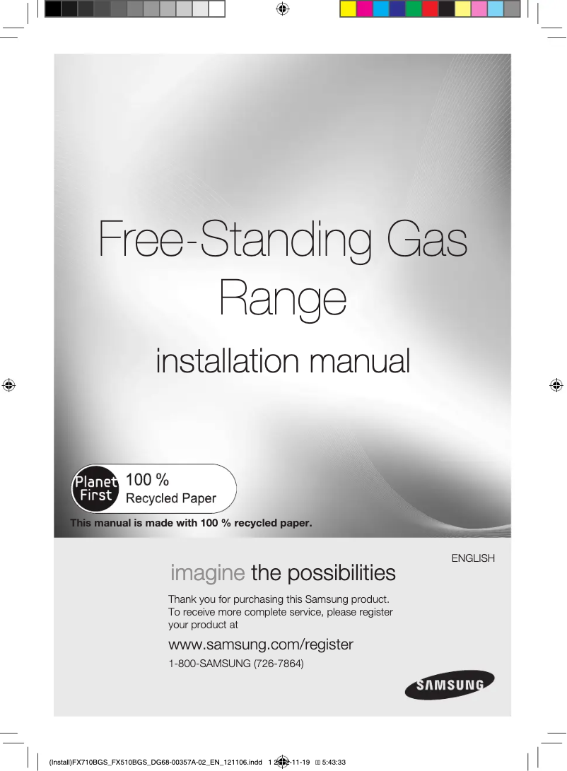 Page 1 de la notice Guide d'installation Samsung NX583G0VBSR