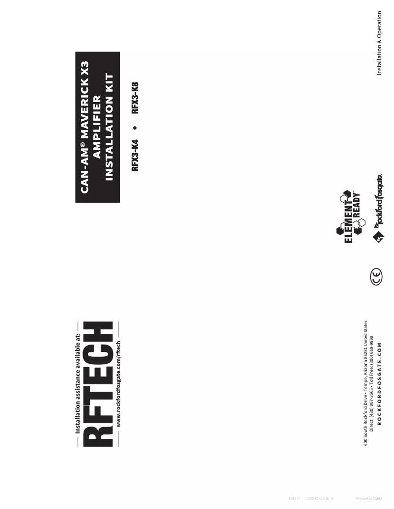 Page n°1 - Manuel utilisateur Rockford Fosgate RFX317-FSE