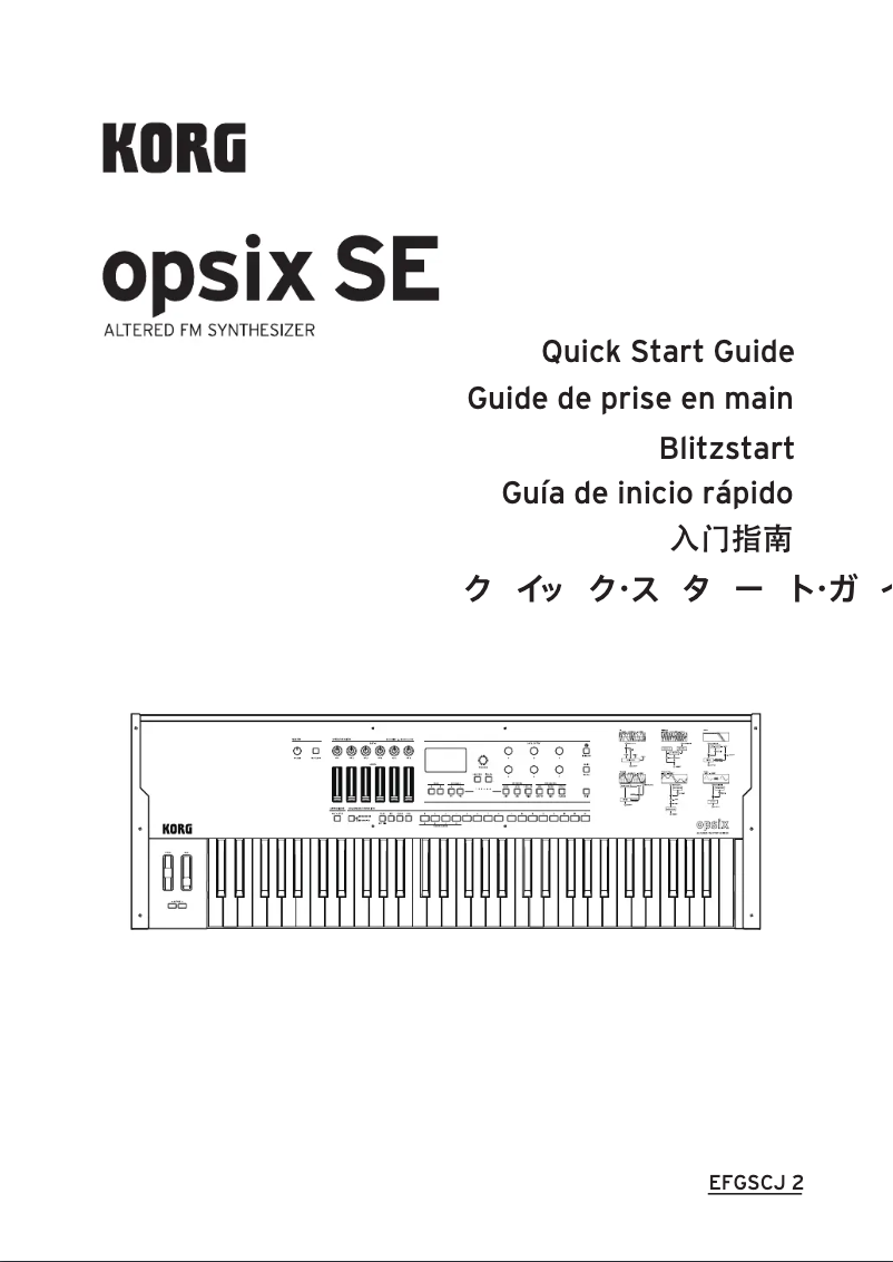 Page 1 de la notice Guide de démarrage rapide Korg Opsix SE Platinum