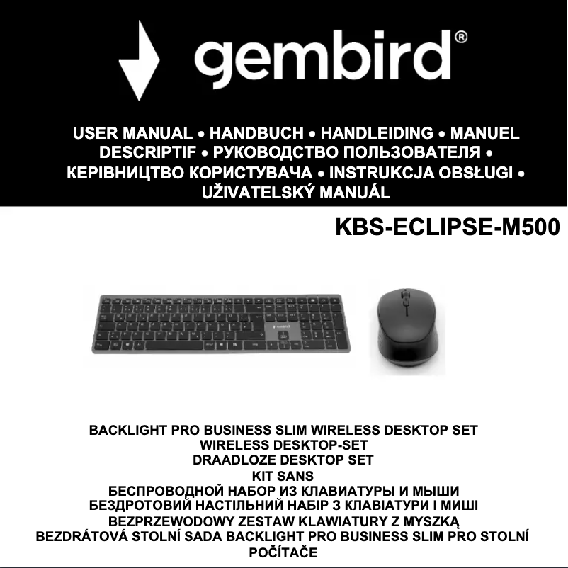 Page n°1 - Manuel utilisateur Gembird KBS-ECLIPSE-M500