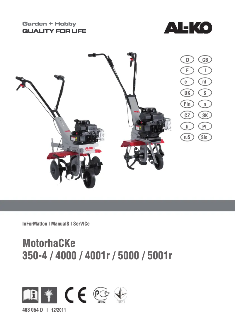 Página 1 del manual Manual de usuario AL-KO Motorhacke 5001 R