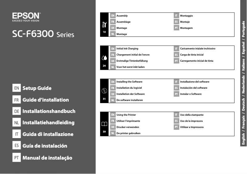 Page n°1 - Guide d'installation Epson SureColor SC-F6300