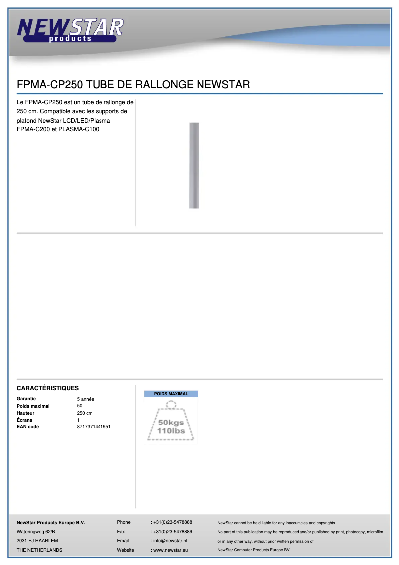 Image de la première page du manuel de l'appareil FPMA-CP250