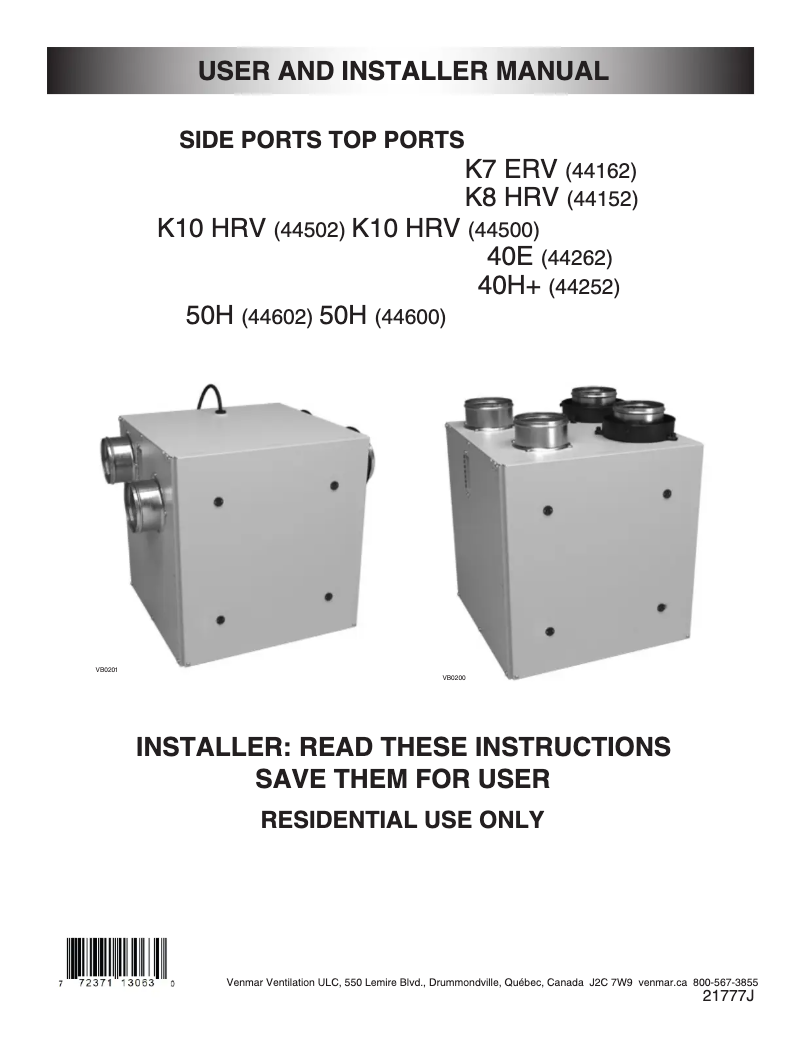 Page 1 de la notice Guide d'installation vänEE 44602