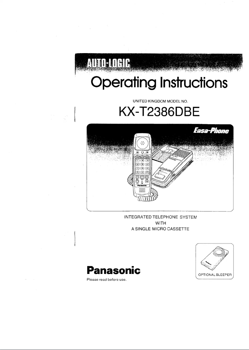 Image de la première page du manuel de l'appareil KX-T2386DBE