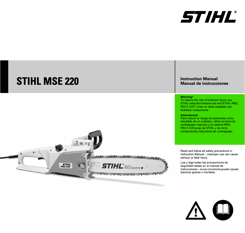 Page 1 de la notice Manuel utilisateur Stihl MSE 220