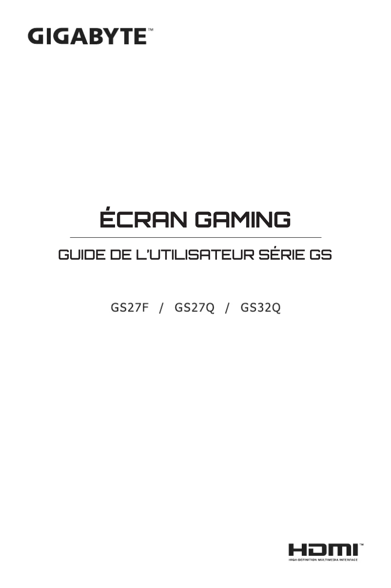 Page 1 de la notice Manuel utilisateur Gigabyte GS27F