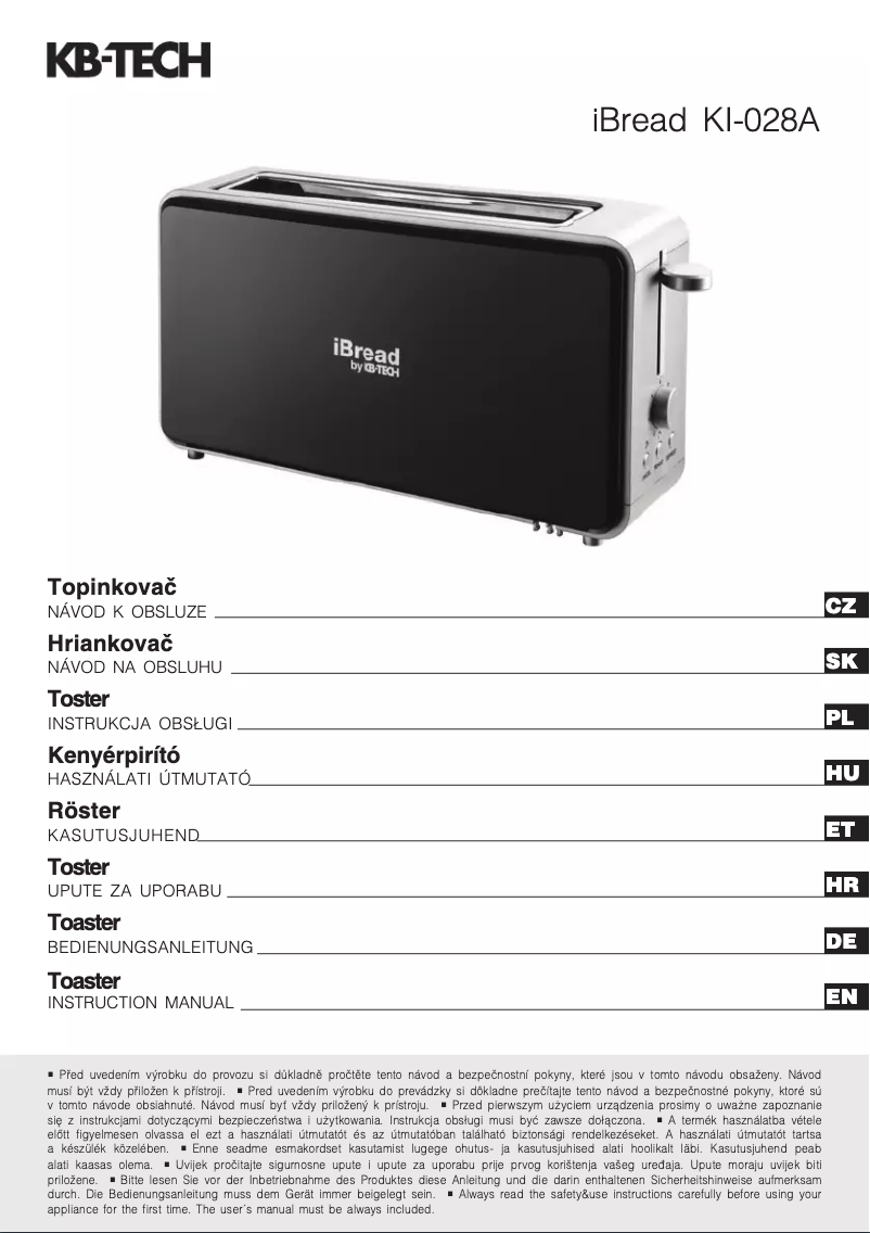 Page n°1 - Manuel utilisateur KB-TECH KI-028A