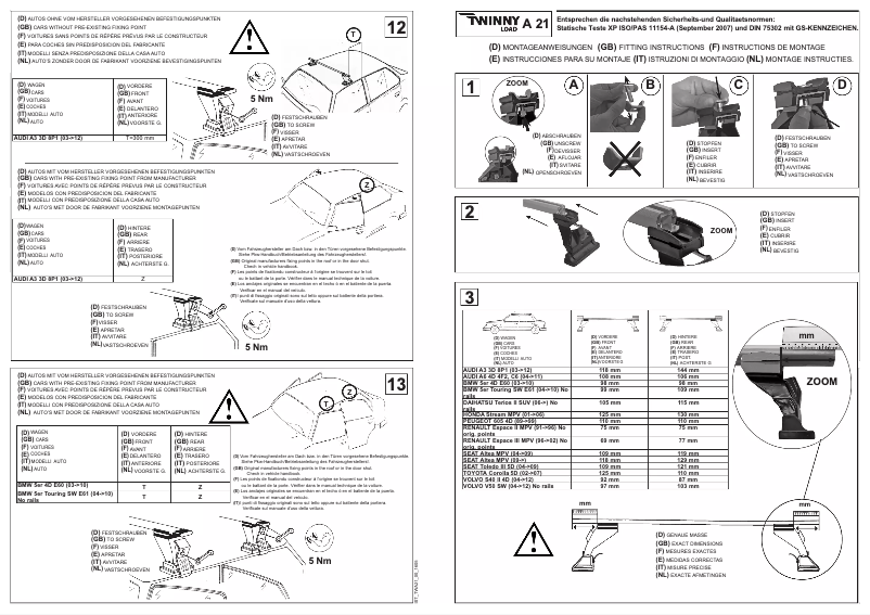 Image de la première page du manuel de l'appareil A 21
