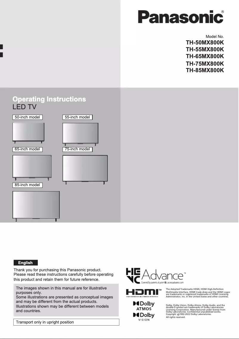 Image de la première page du manuel de l'appareil TH-55MX800K