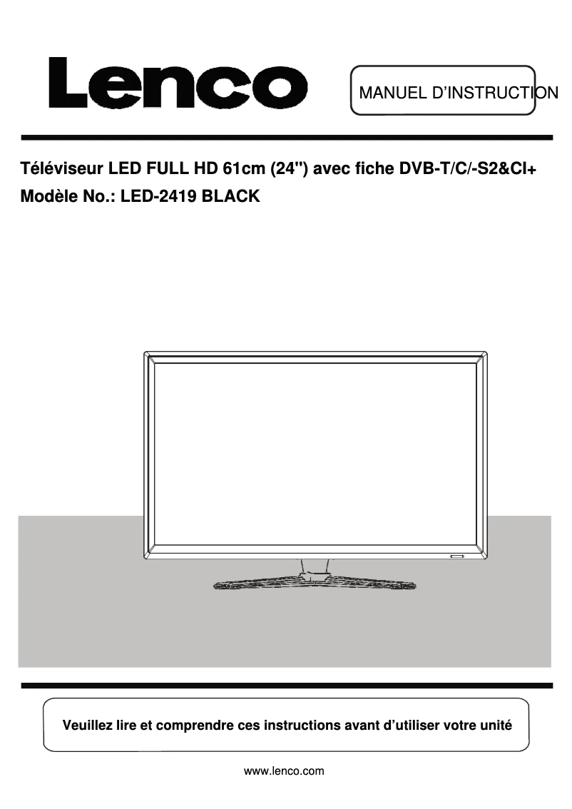 Page n°1 - Manuel utilisateur Lenco LED-2419