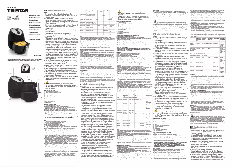 Imagen de la primera página del manual del dispositivo FR-6985PR