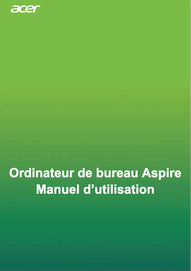 Page n°1 - Manuel utilisateur Acer Aspire XC-875