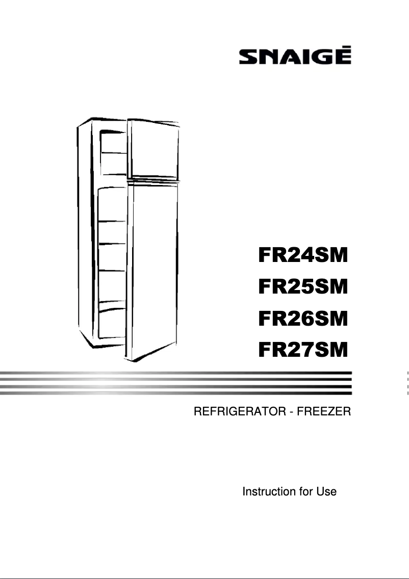 Page n°1 - Manuel utilisateur Snaigė Retro FR24SM-PRR50E3