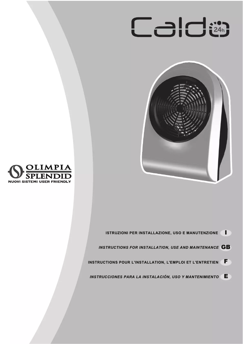 Page 1 de la notice Manuel utilisateur Olimpia Splendid Caldo 24h