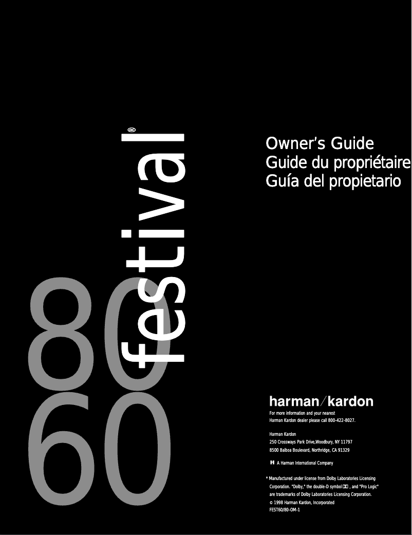 Imagen de la primera página del manual del dispositivo Festival 60