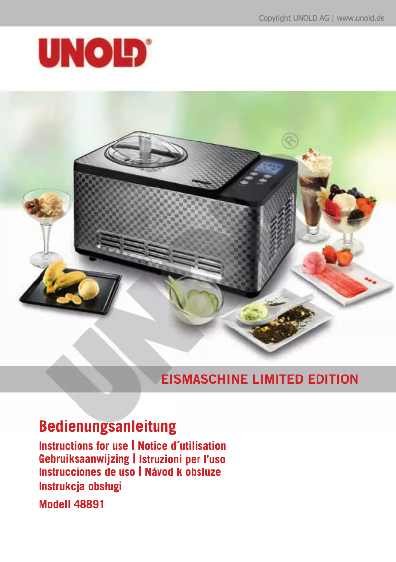 Page 1 de la notice Manuel utilisateur Unold Limited Edition 48891