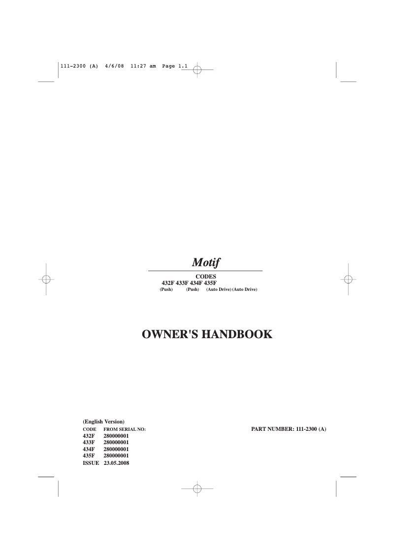 Image de la première page du manuel de l'appareil MOTIF 48