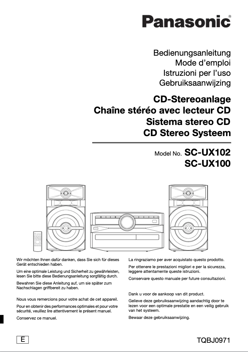 Image de la première page du manuel de l'appareil SC-UX102