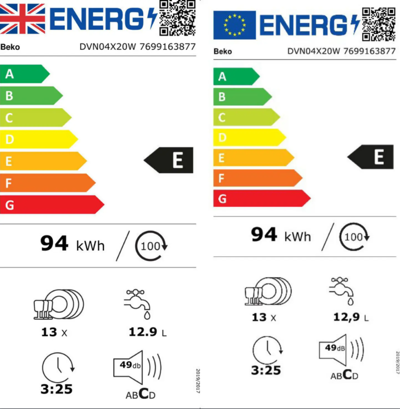 Page n°1 - Label énergétique Beko FBQ8607