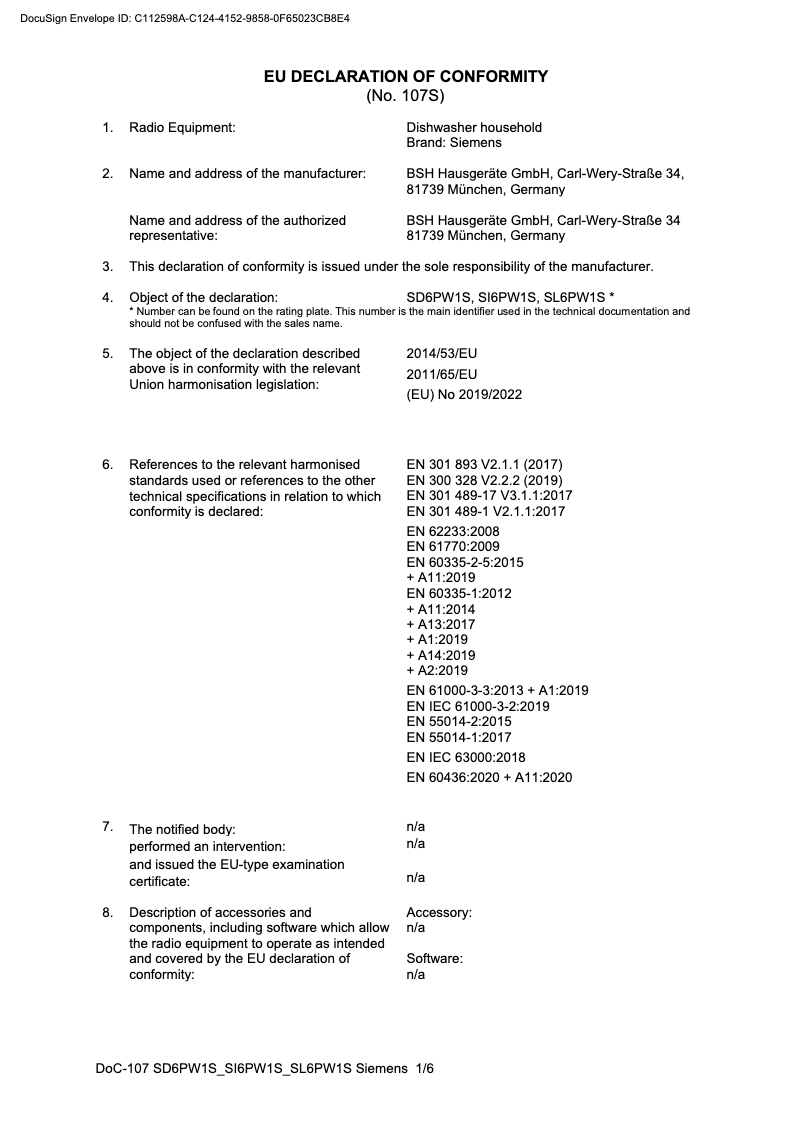 Page n°1 - Manuel utilisateur Siemens SN23IW12TE