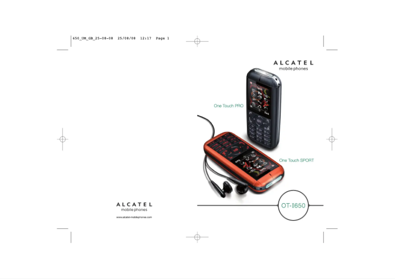 Page n°1 - Manuel utilisateur Alcatel One Touch 650 Sport