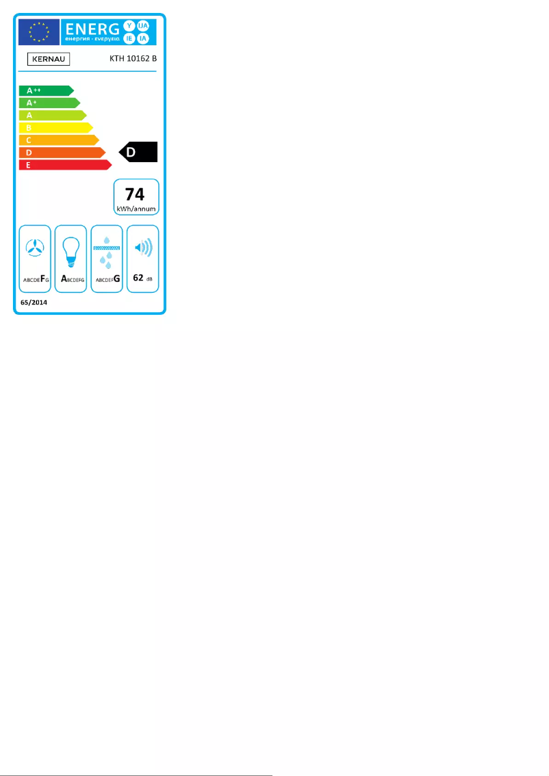 Page 1 de la notice Label énergétique Kernau KTH 10.162 B