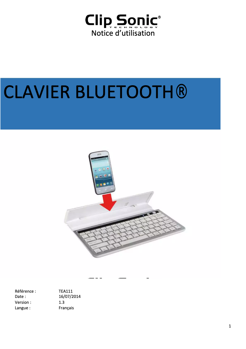 Página 1 del manual Manual de usuario Clip Sonic TEA111