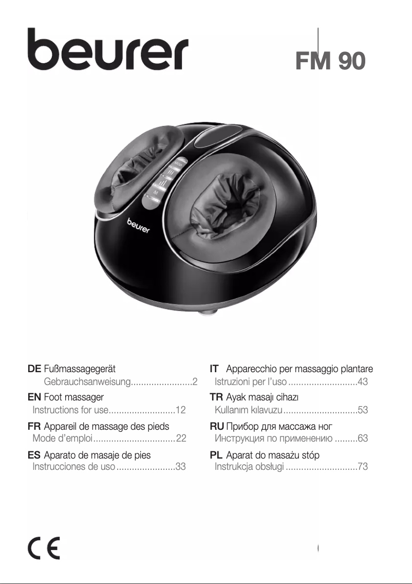 Page 1 de la notice Manuel utilisateur Beurer FM90