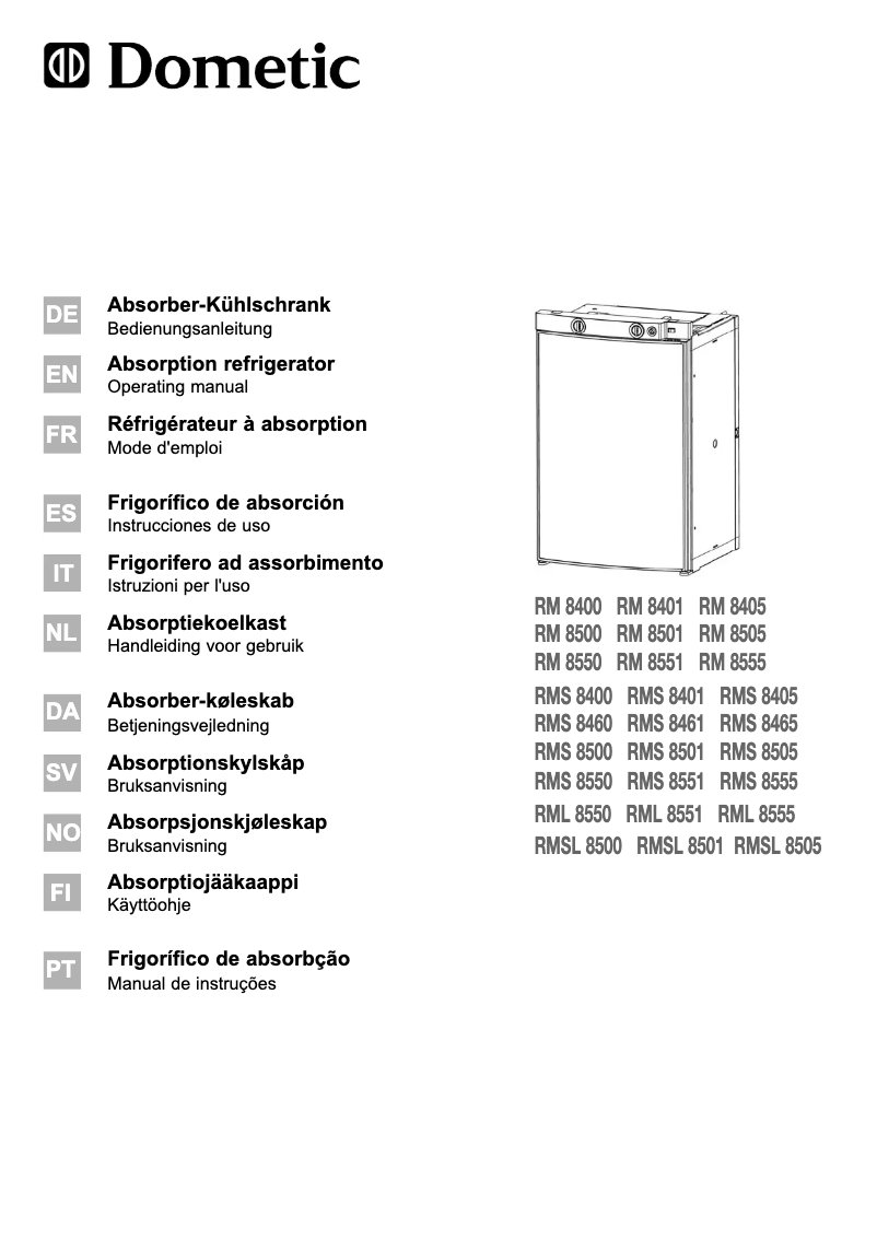 Page n°1 - Manuel utilisateur Dometic RMS 8551