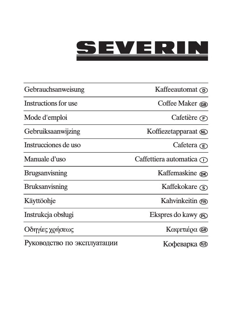 Page n°1 - Manuel utilisateur Severin KA 9213