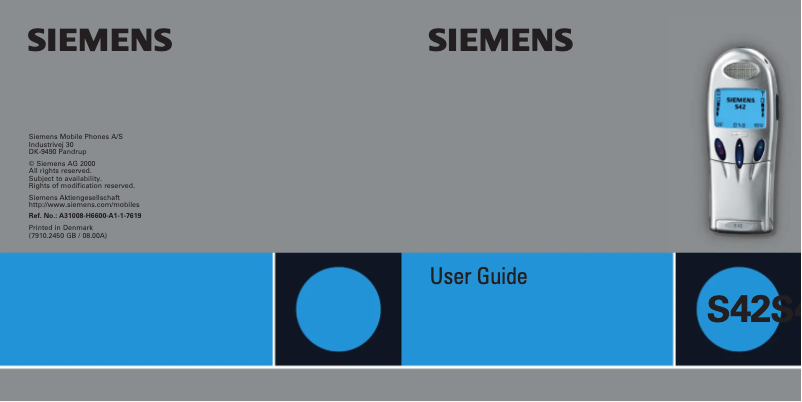 Image de la première page du manuel de l'appareil S42