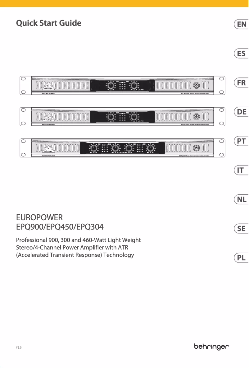 Image de la première page du manuel de l'appareil Europower EPQ450