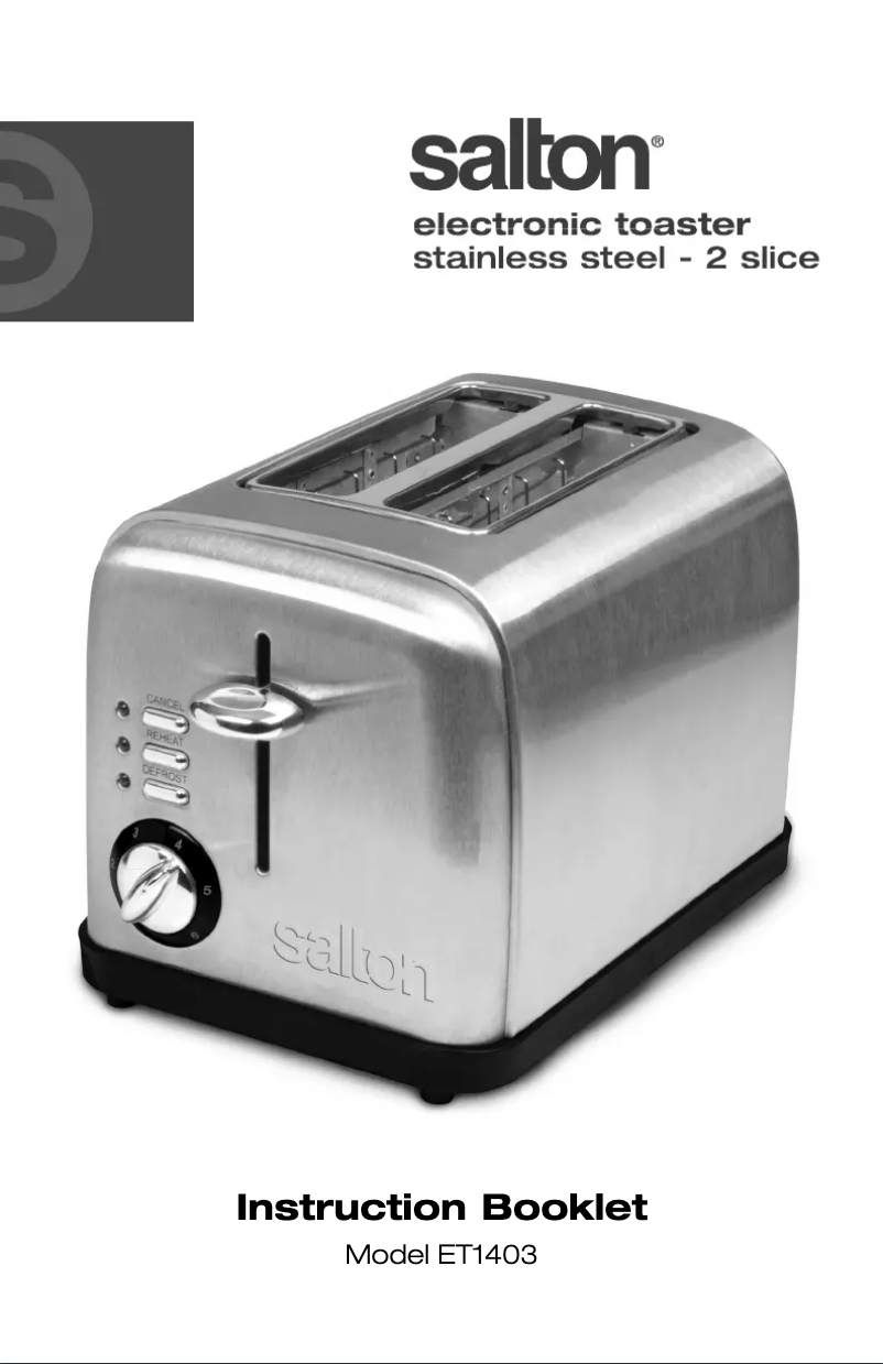 Page 1 de la notice Manuel utilisateur Salton ET1403