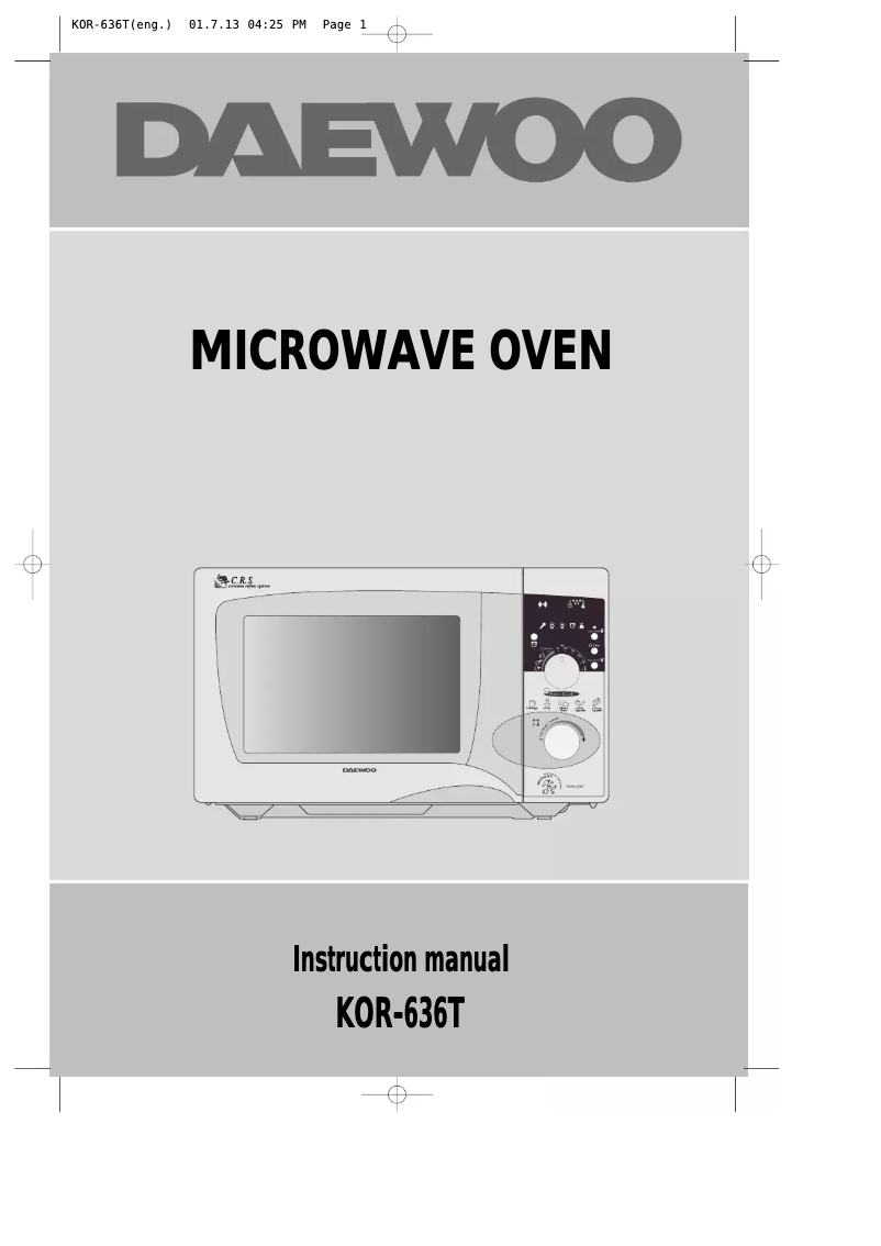 Image de la première page du manuel de l'appareil KOR-636T