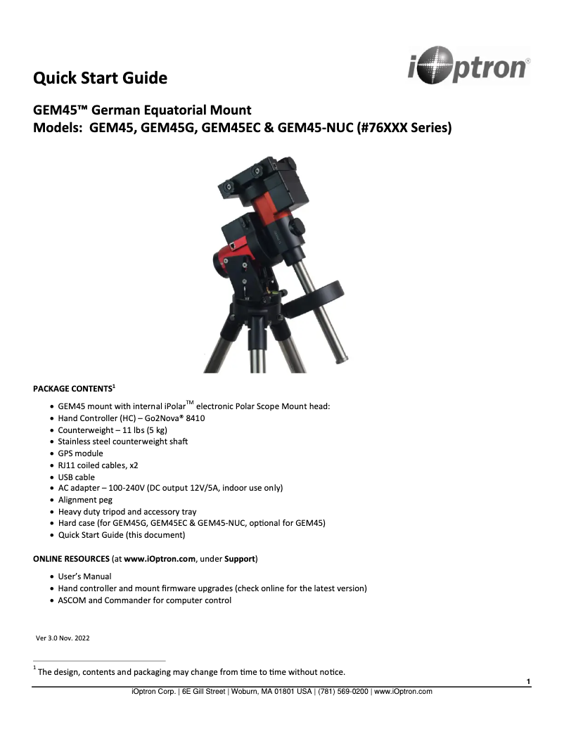 Image de la première page du manuel de l'appareil GEM45EC