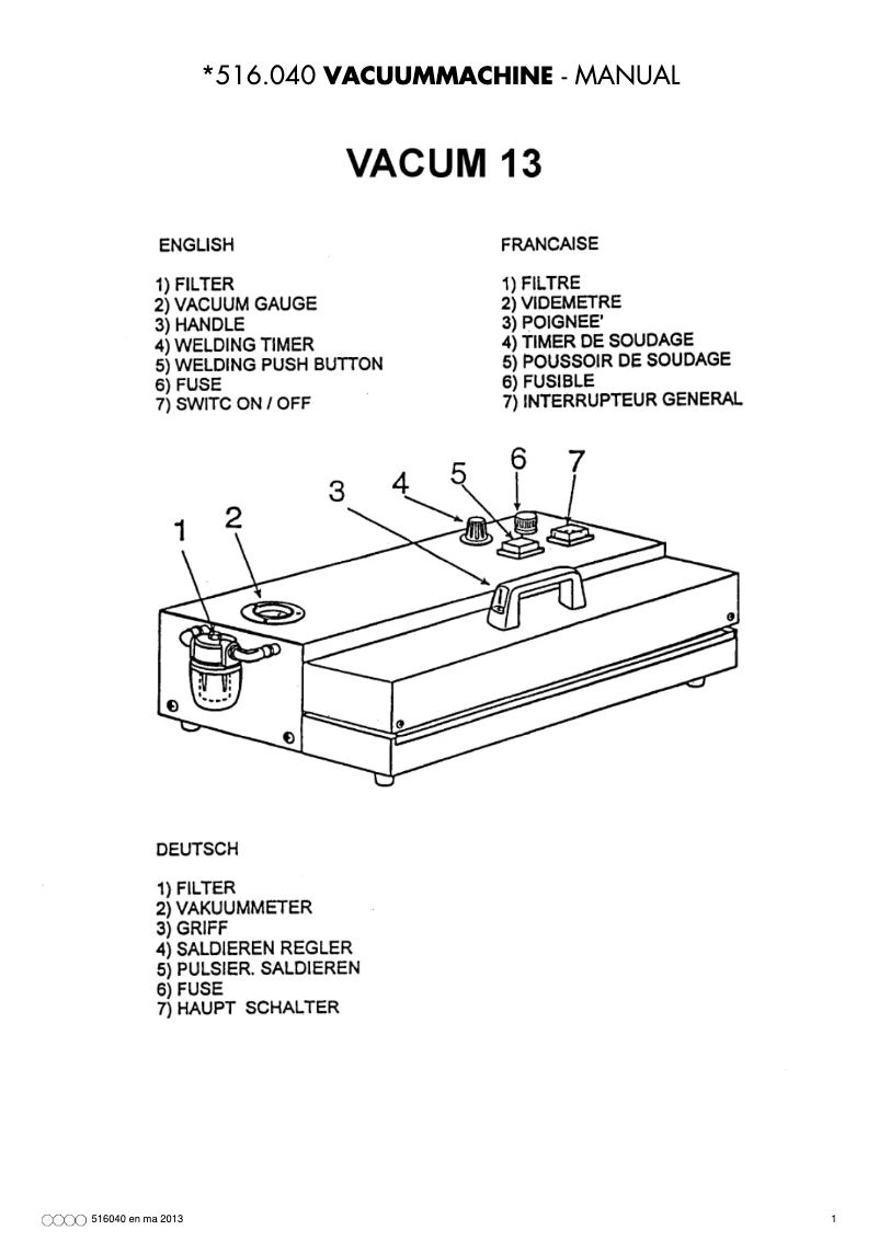 Page 1 de la notice Manuel utilisateur Emga 516040