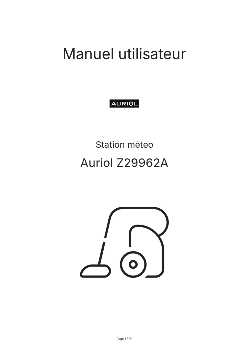 Image de la première page du manuel de l'appareil Z29962A