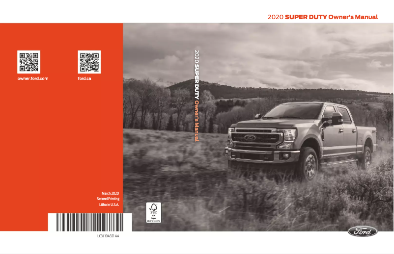Page n°1 - Manuel utilisateur Ford Super Duty (2020)