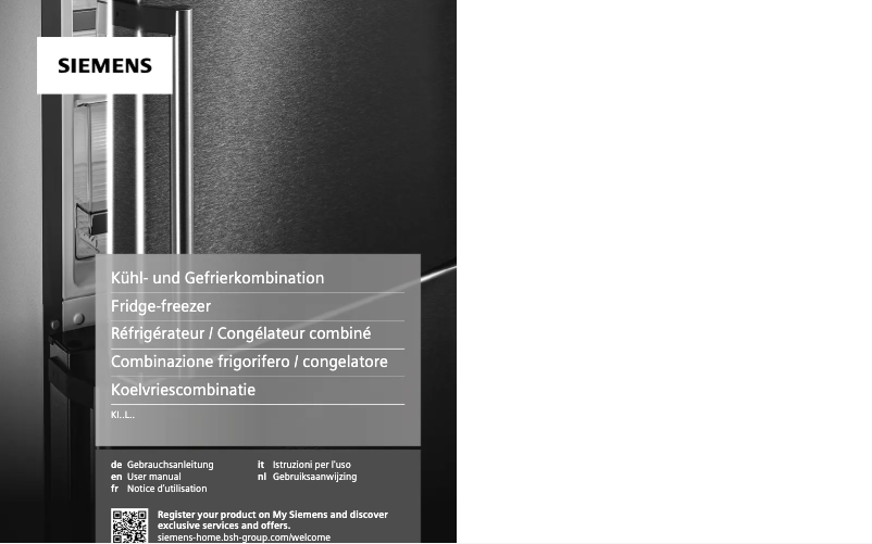 Page 1 de la notice Manuel utilisateur Siemens KI20LNFF0