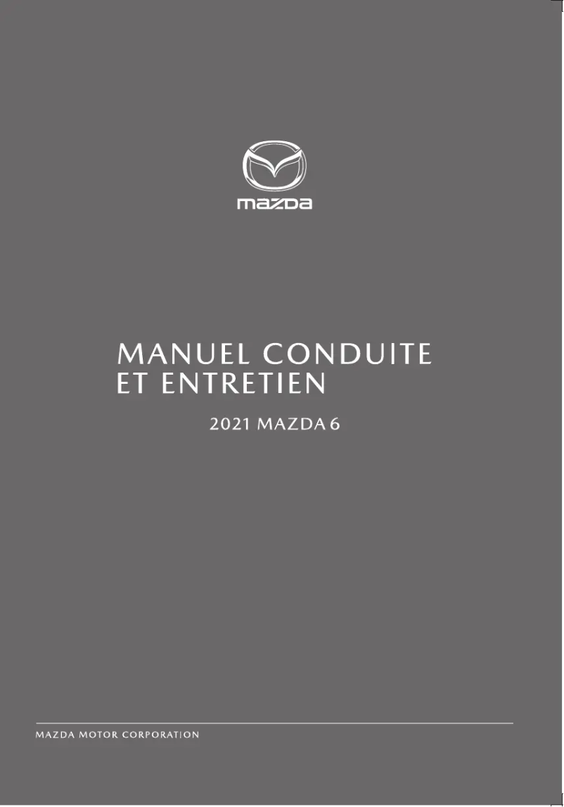 Page 1 de la notice Manuel utilisateur Mazda 6 (2021)