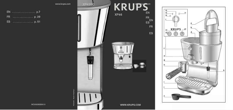 Página 1 del manual Manual de usuario Krups XP4600