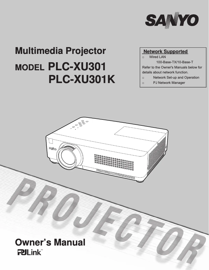 Page n°1 - Manuel utilisateur Sanyo PLC-XU301