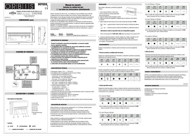Page 1 de la notice Manuel utilisateur Orbis Clima