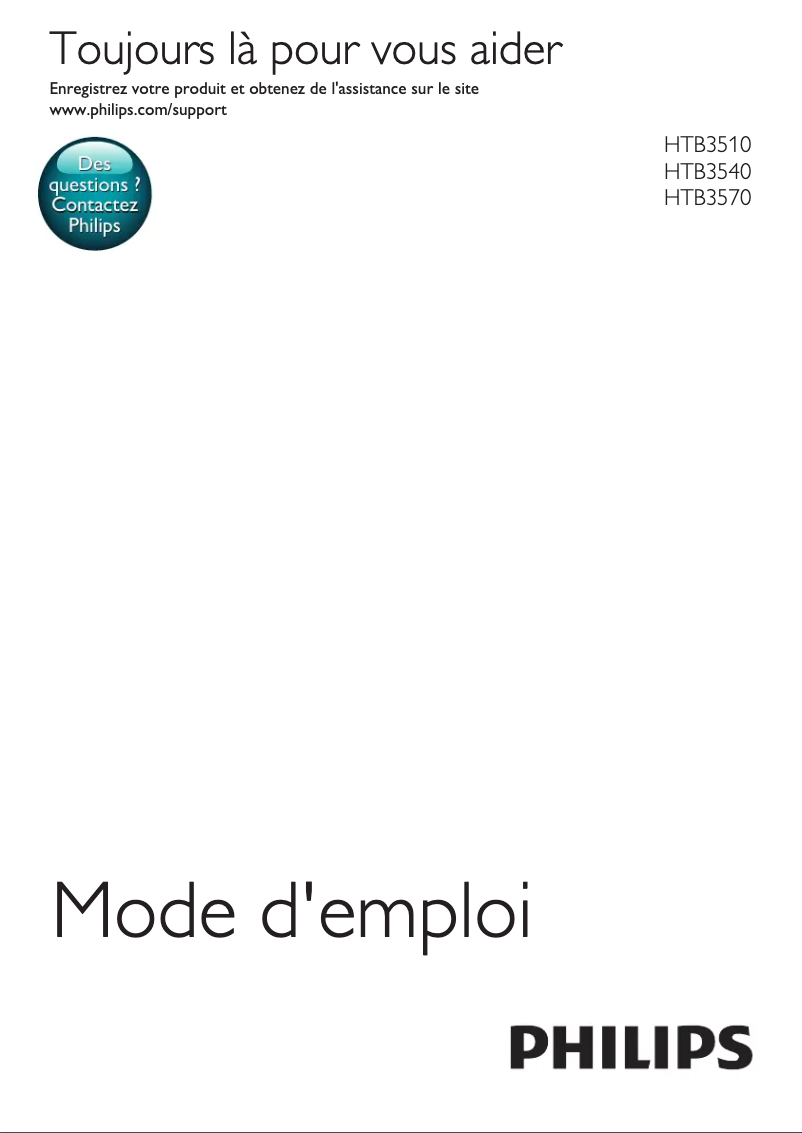 Page 1 de la notice Manuel utilisateur Philips HTB3510