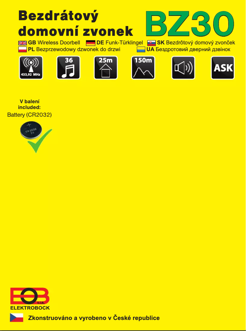 Image de la première page du manuel de l'appareil BZ30