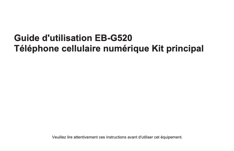 Image de la première page du manuel de l'appareil EB-G520