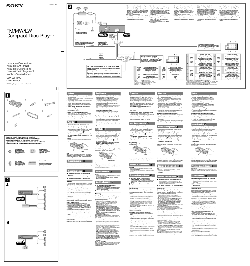 Image de la première page du manuel de l'appareil CDX-GT444U